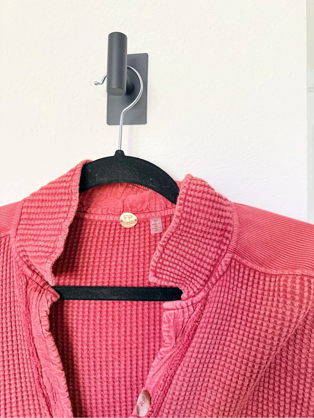 Free people one scout Oversized Textured Button-Up Shirt Jacket in Rust - Picture 3 of 4